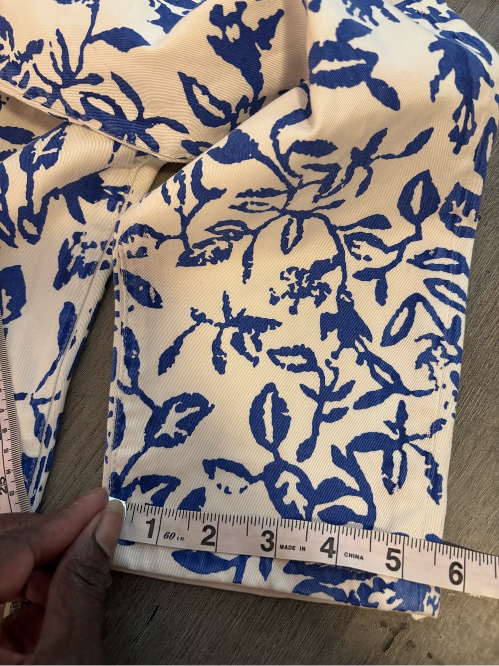 Current/Elliott x DVF Floral Blue White Watercolor Denim Jeans - Picture 13 of 16